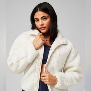 Fabletics Off-White Teddy Jacket